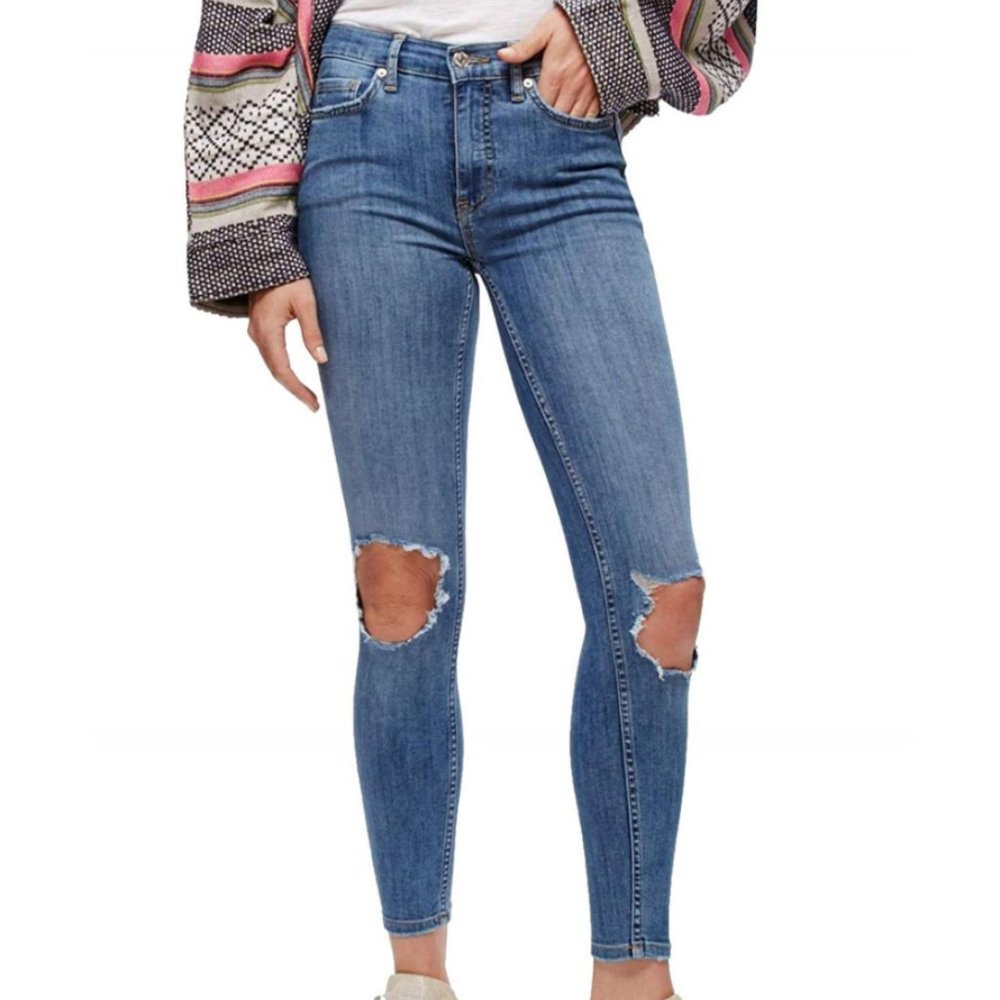 Free People FP Ripped Skinny Jeans 30R 30 Regular